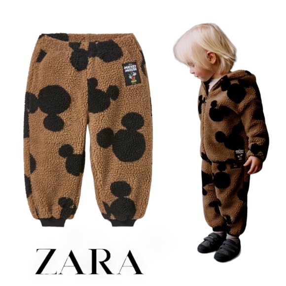 Zara Other - ZARA Kids | Brown | FLEECE MICKEY MOUSE ©DISNEY PANTS